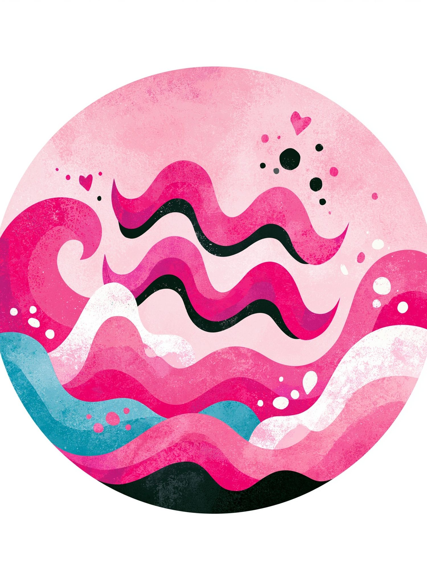 Pink Cosmic Waves Abstract Poster. poster — abstract art