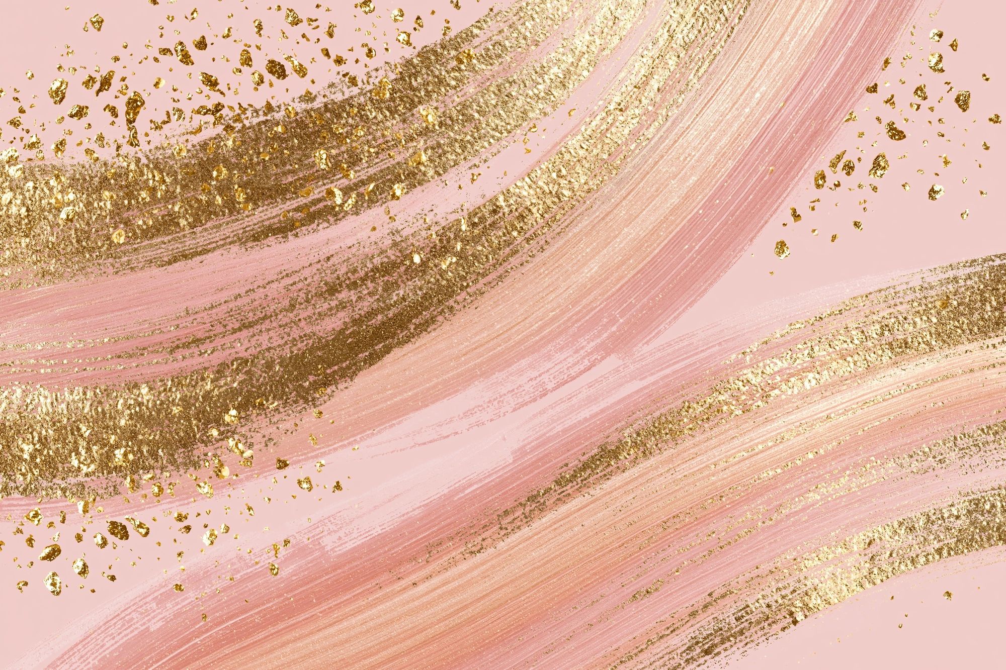 Pink Gold Brushstroke Abstract Poster. poster detail