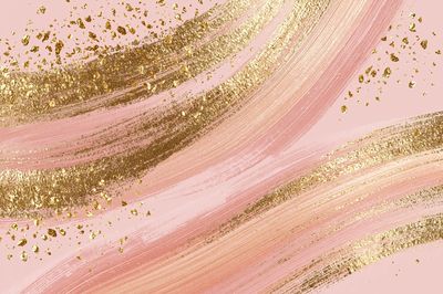 Pink Gold Brushstroke Abstract Poster. poster
