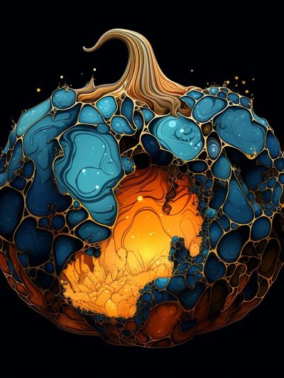 Abstract Pumpkin Glow Poster.