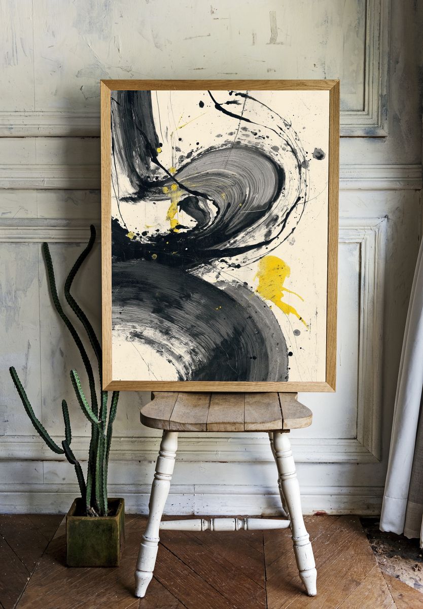 Abstract Swirl — Minimalist Print room preview
