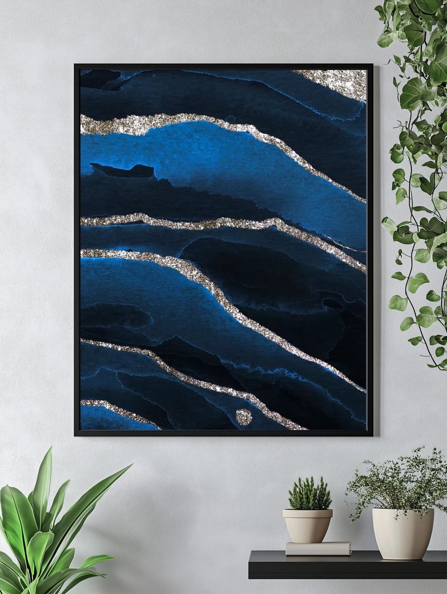 Blue Waves — Abstract Print. — room view 4