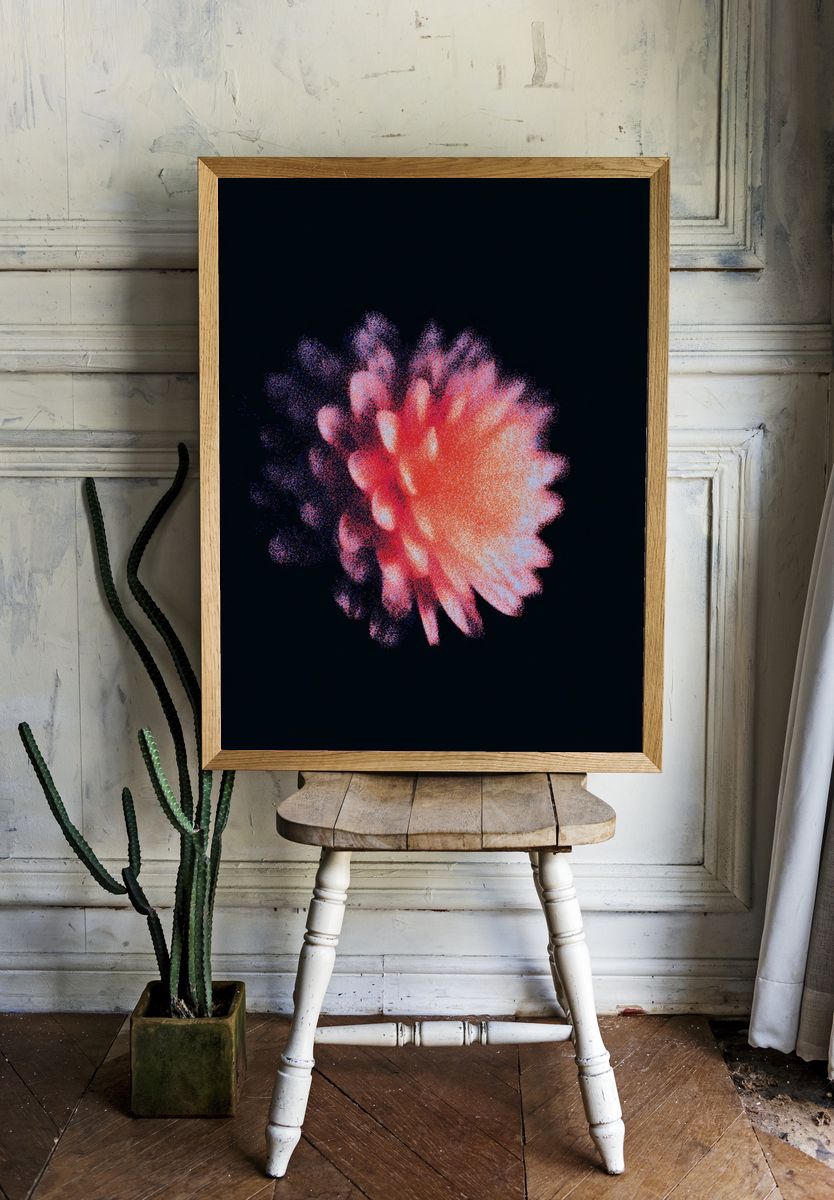 Abstract Floral Burst Poster room preview