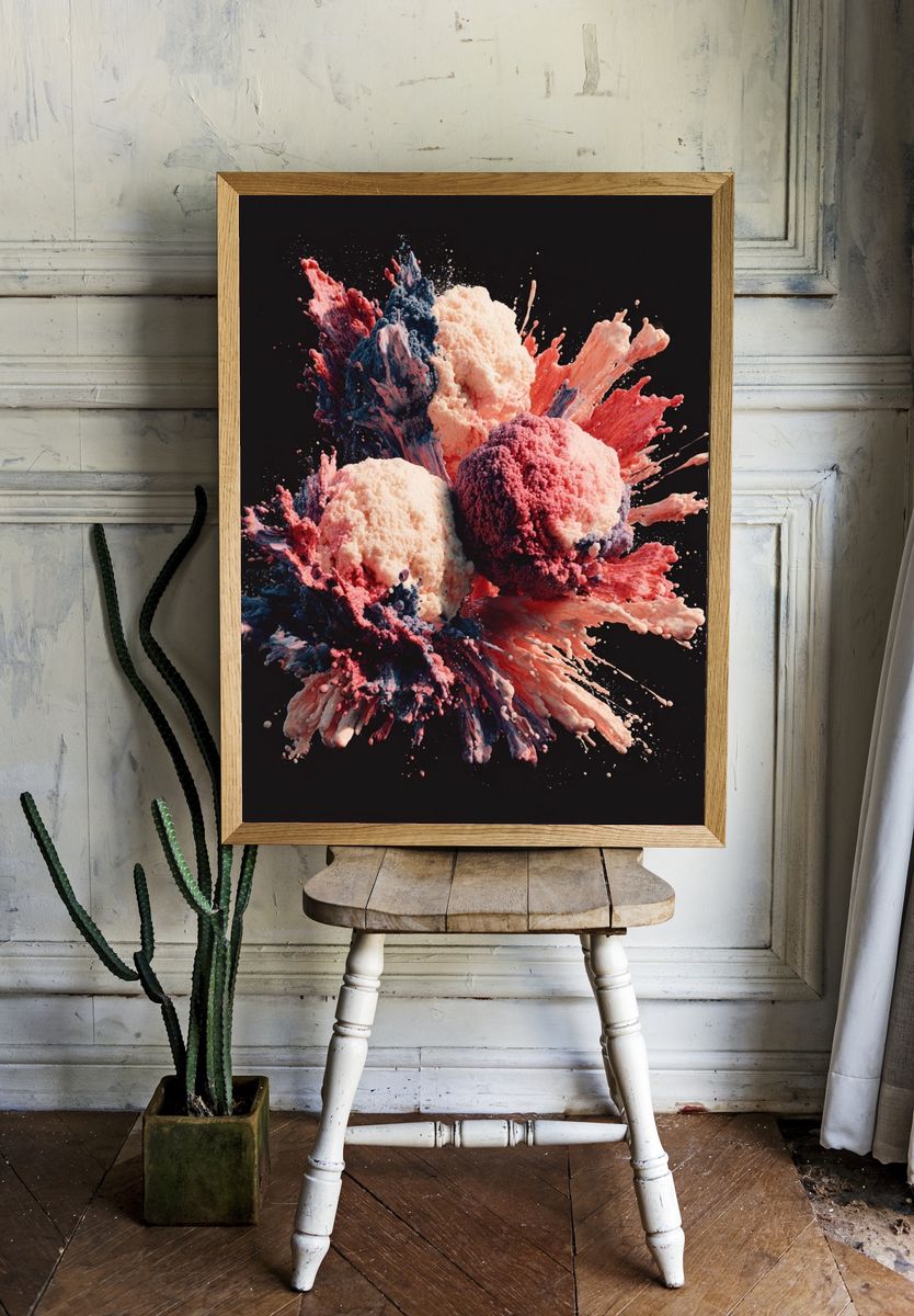 Chromatic Paint Burst Abstract Poster. room preview