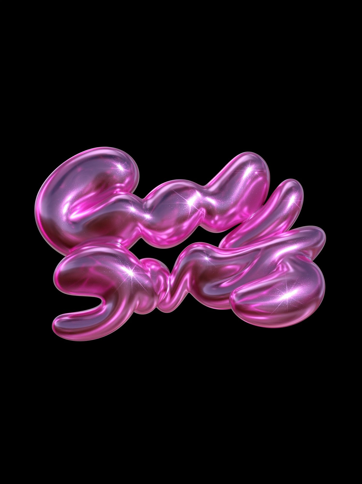 Glossy Pink Abstract Blob Poster. poster — abstract art
