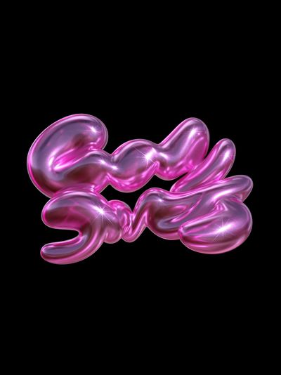 Glossy Pink Abstract Blob Poster.