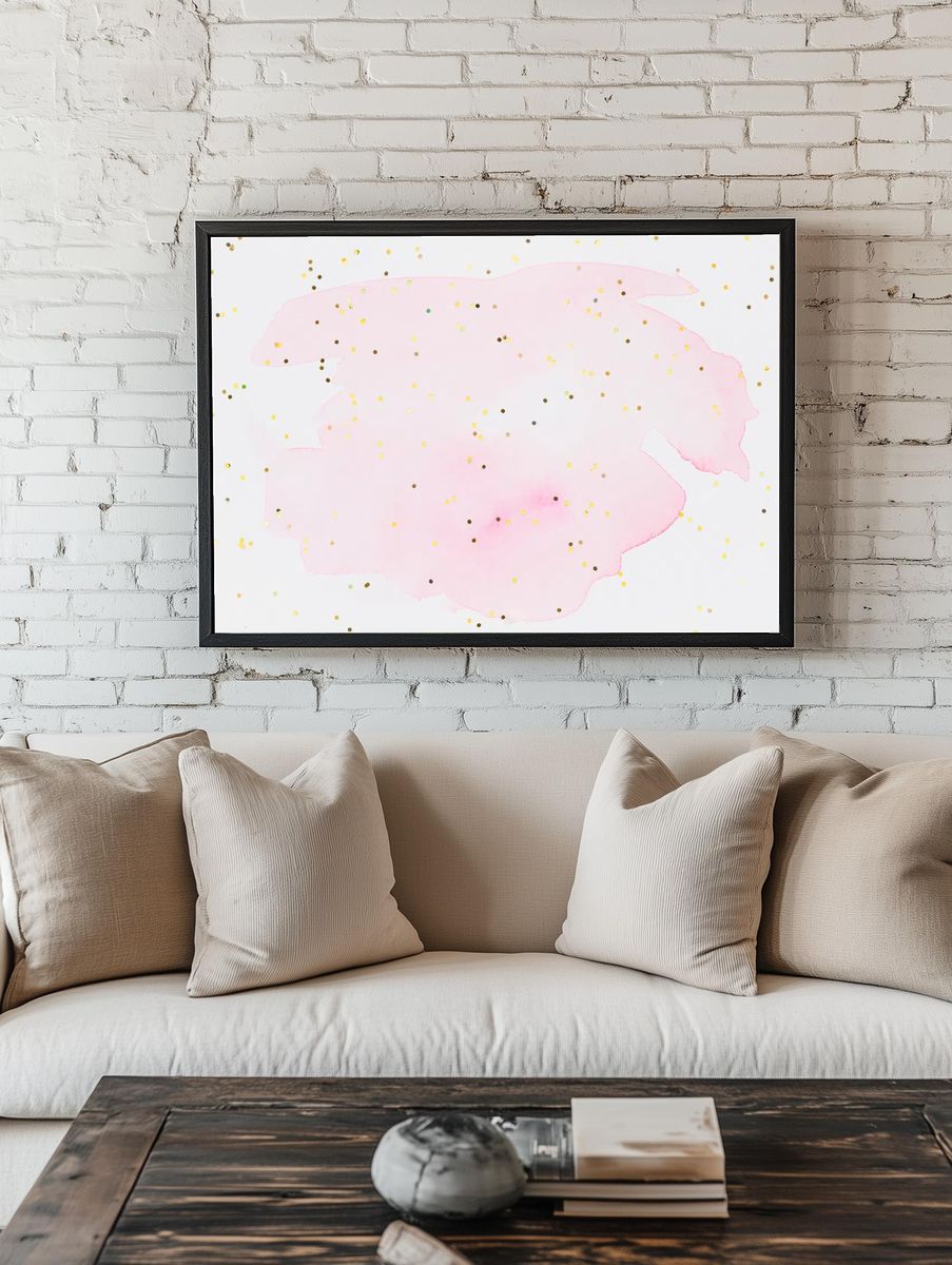Glitter pink watercolor wallpaper background room preview