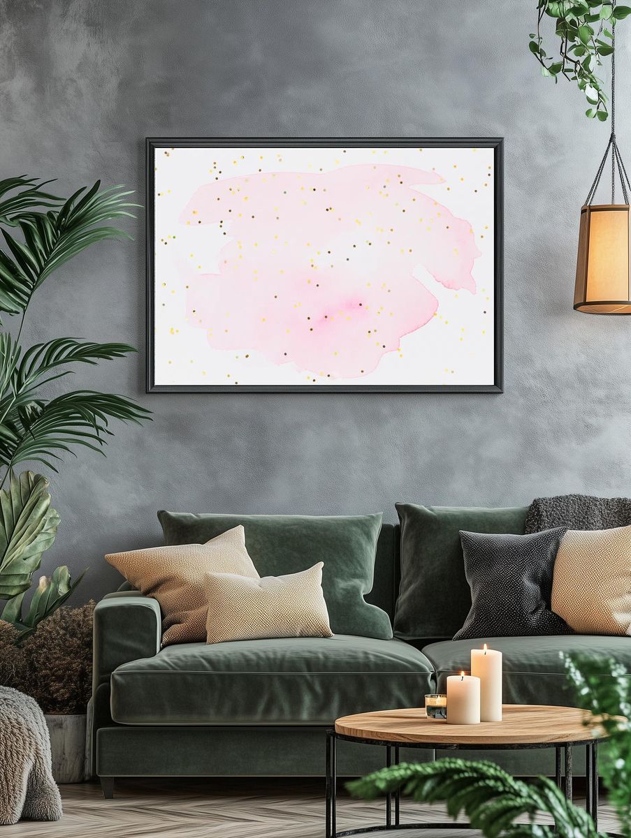 Glitter pink watercolor wallpaper background. — room view 4
