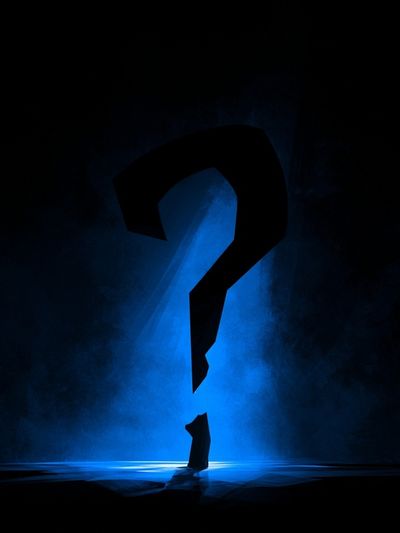 Blue Question Mark Mystery Poster. poster