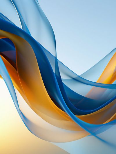 Blue and Gold Flow Abstract Poster.