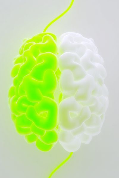 Neon Brain Abstract Poster.
