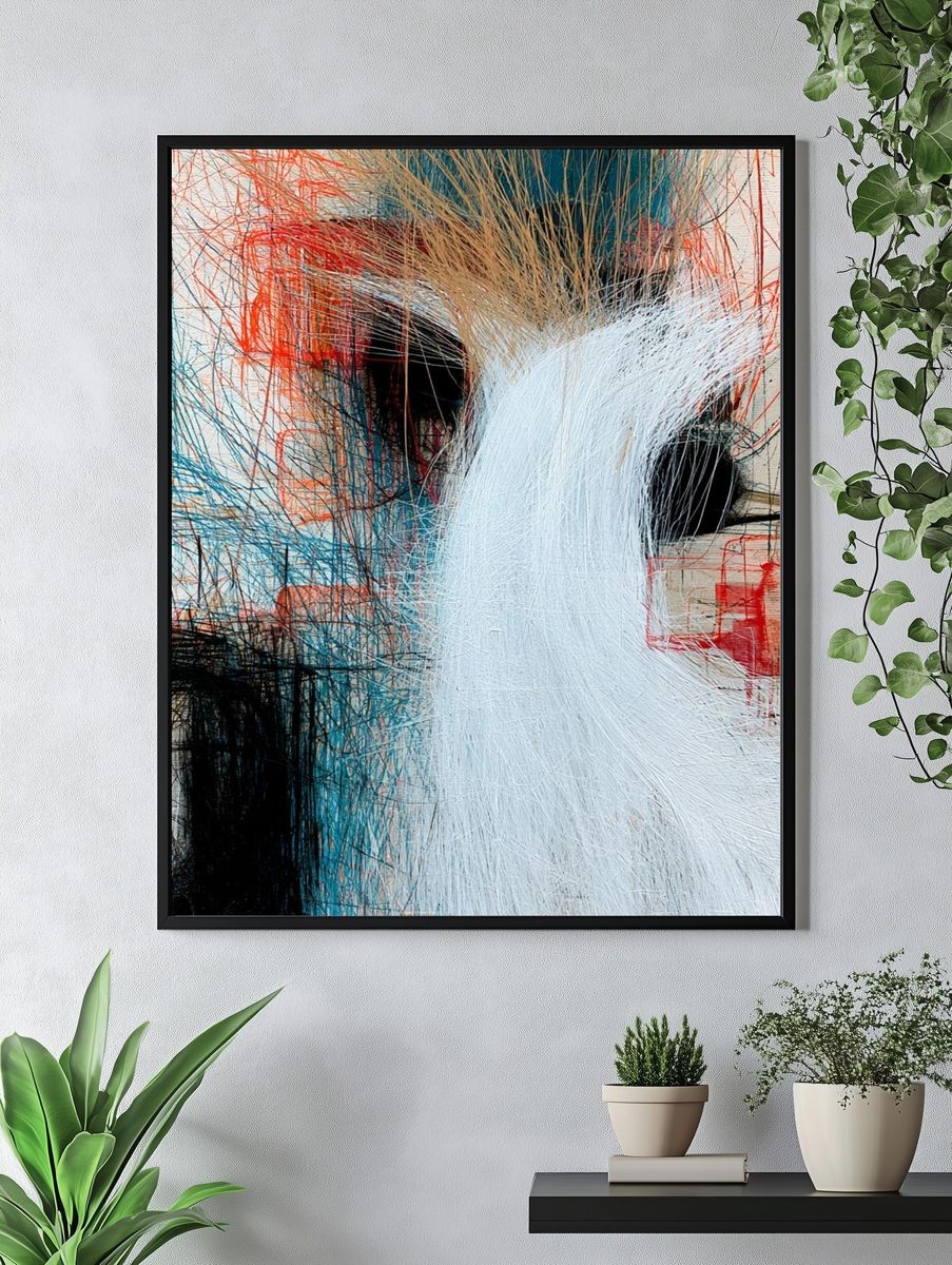 Abstract Brush Texture Poster. — room view 4