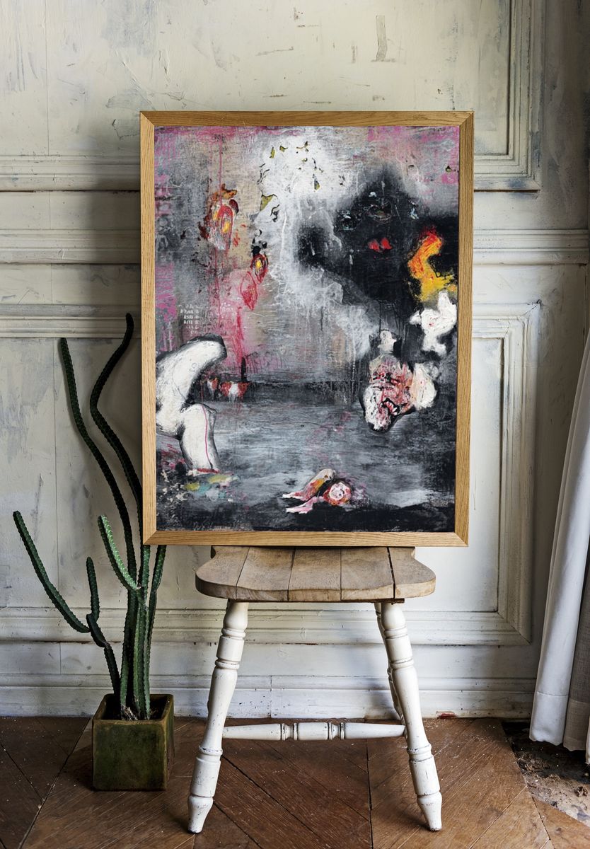 Nocturnal Abstract Expressionism Poster. — room view 1
