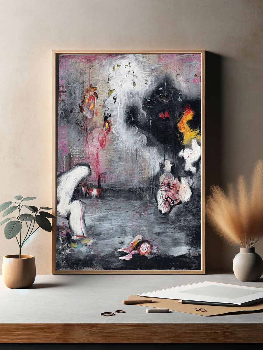 Nocturnal Abstract Expressionism Poster. — room view 2