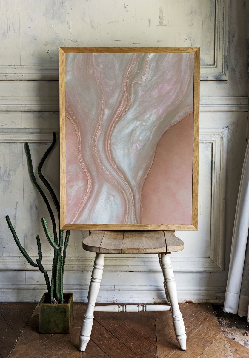 Pearl Marble Abstract Poster. — room view 1