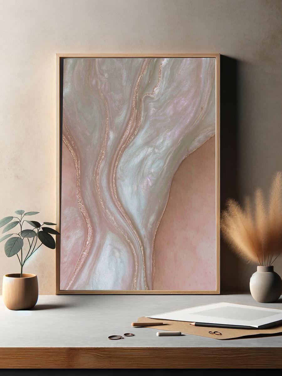 Pearl Marble Abstract Poster. — room view 2