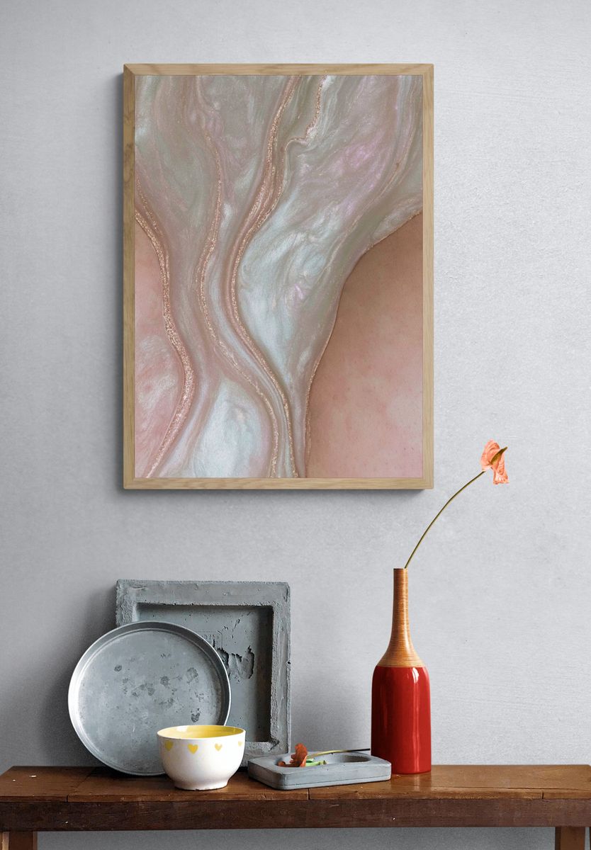 Pearl Marble Abstract Poster. — room view 3