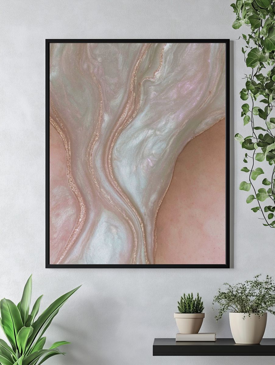Pearl Marble Abstract Poster. — room view 4