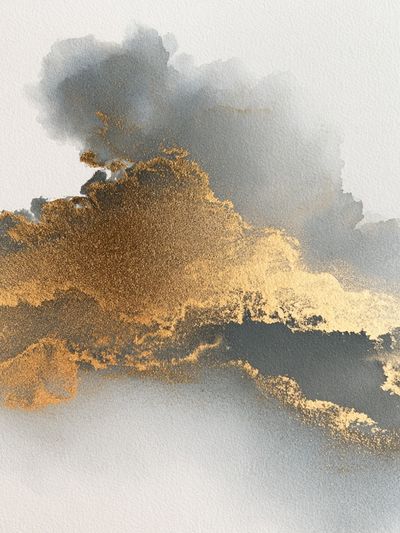 Golden Cloud Abstract Print.