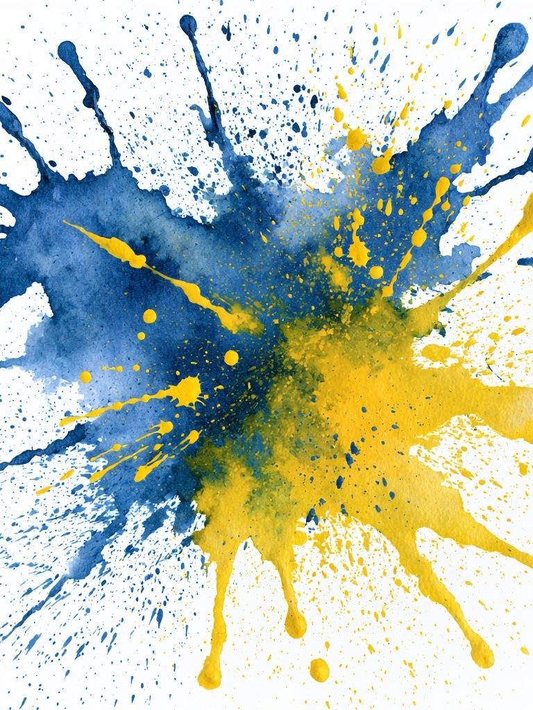 Blue and Yellow Splash Abstract Poster. poster — abstract art