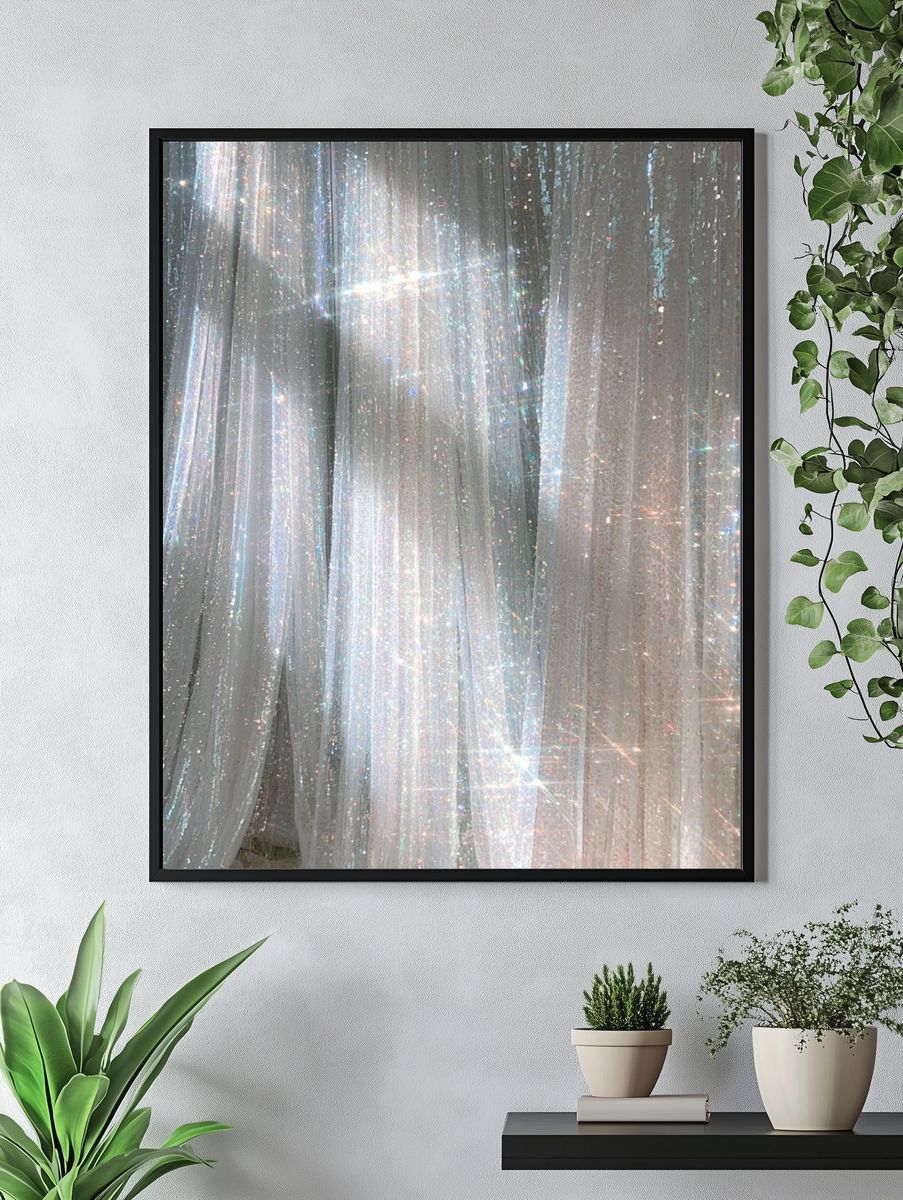Iridescent Curtain Abstract Poster. — room view 4