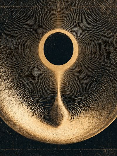 Golden Eclipse Abstract Poster.