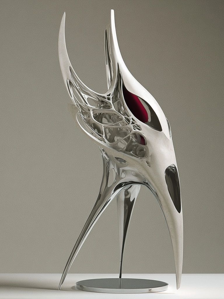 Abstract Chrome Sculpture Poster. poster — abstract art