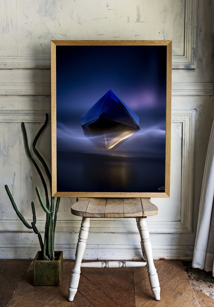 Floating Crystal Abstract Poster. — room view 1