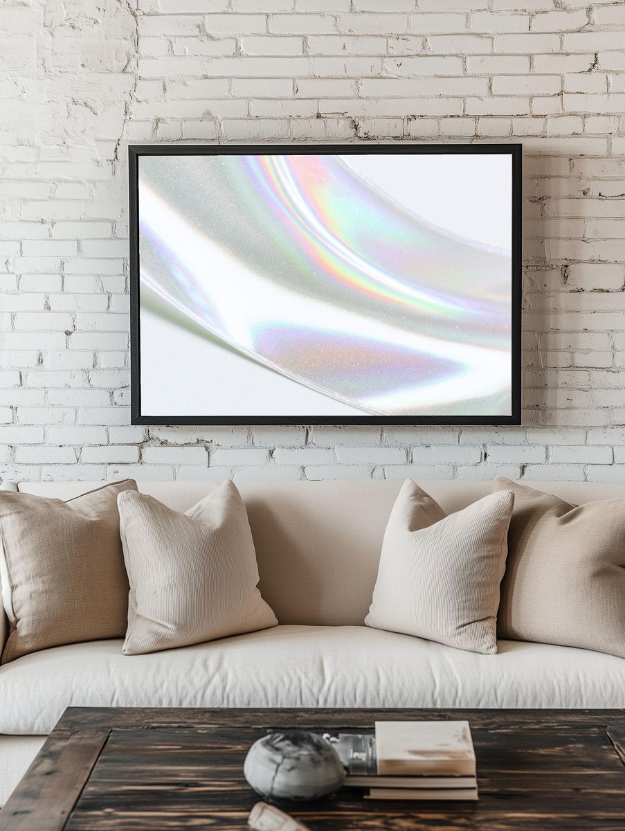 Iridescent Ribbon Abstract Print. — room view 1
