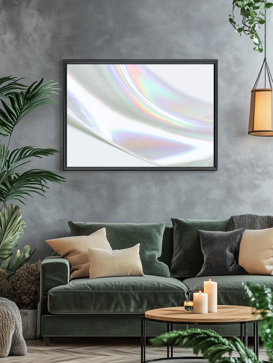 Iridescent Ribbon Abstract Print. — room view 4