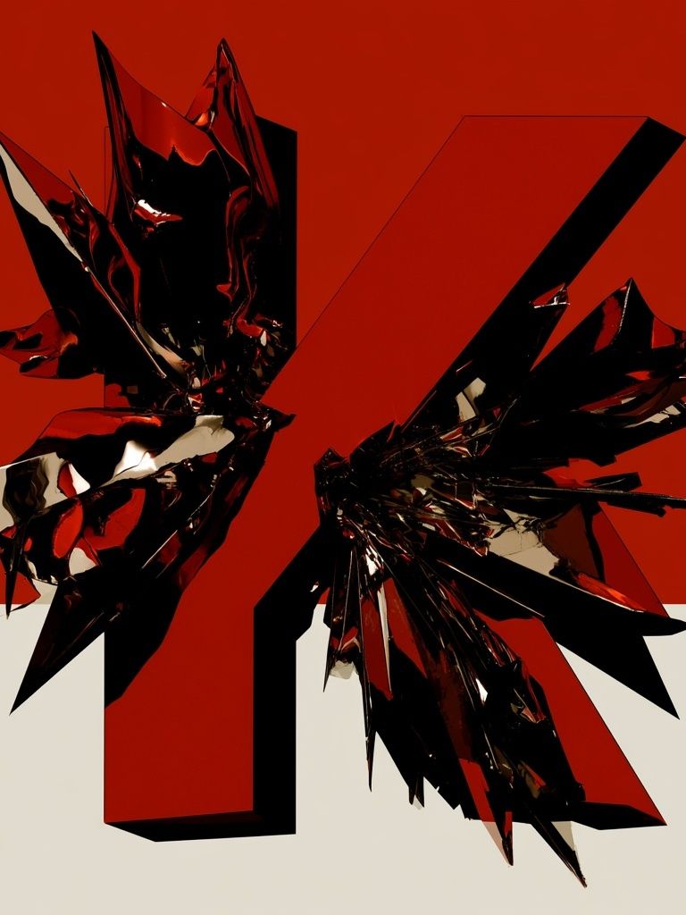 Crimson Shard Abstract Poster. poster detail