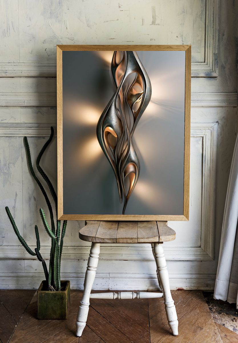 Sculptural Abstract Light Poster. — room view 1