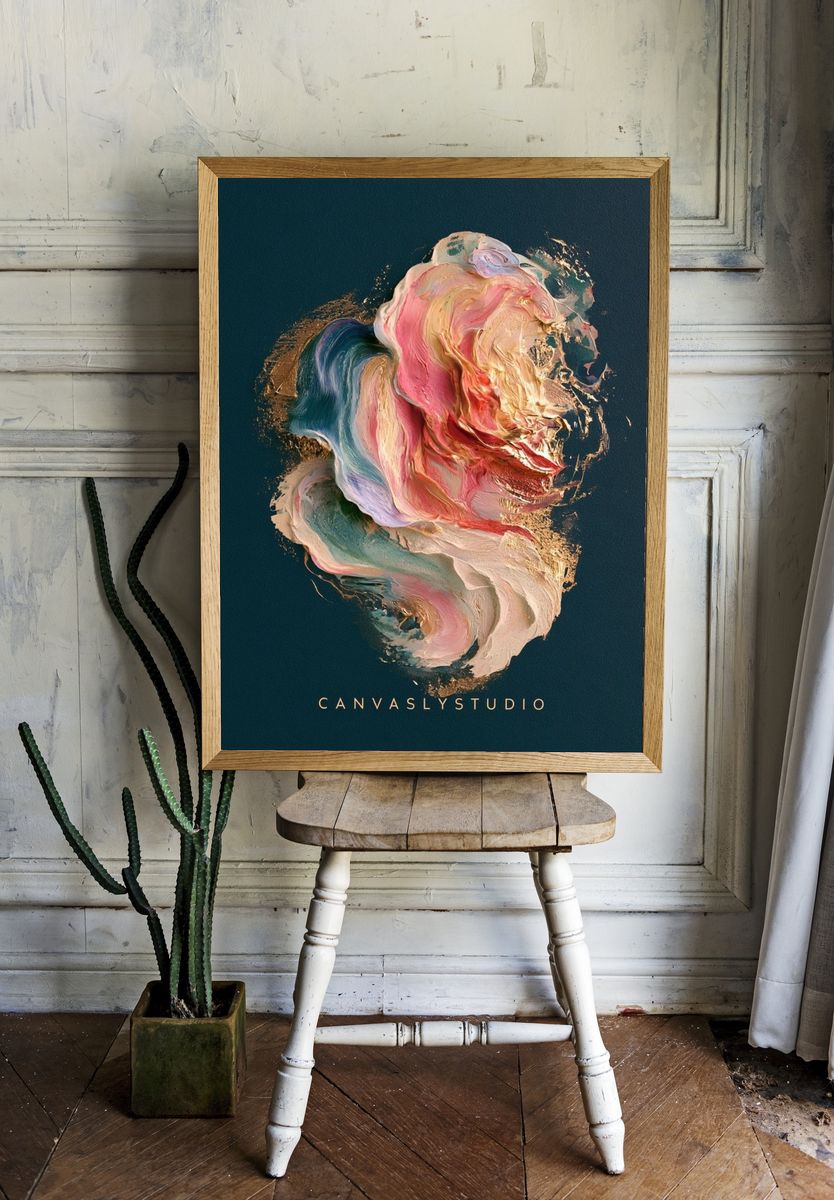 Abstract Pastel Swirl Poster. room preview