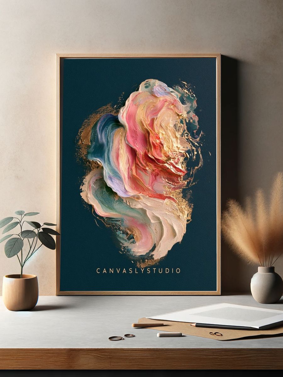 Abstract Pastel Swirl Poster. — room view 2
