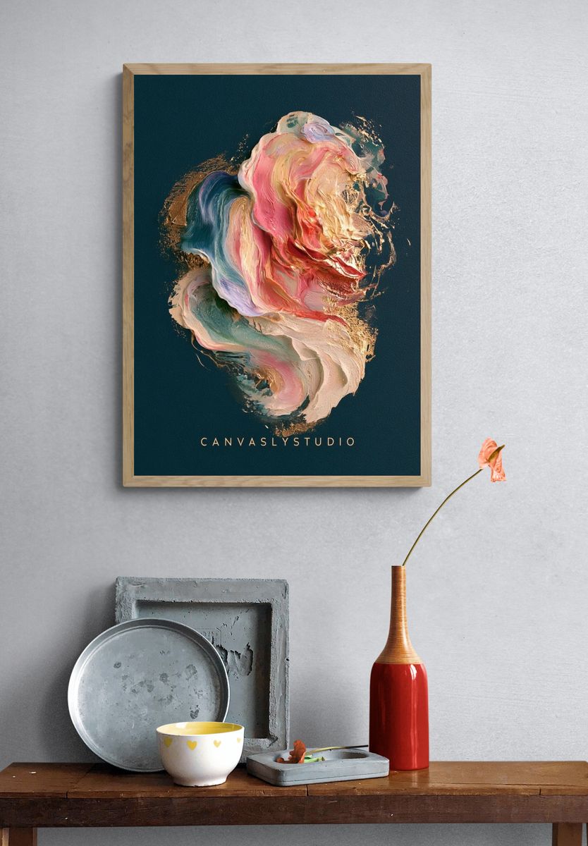 Abstract Pastel Swirl Poster. — room view 3