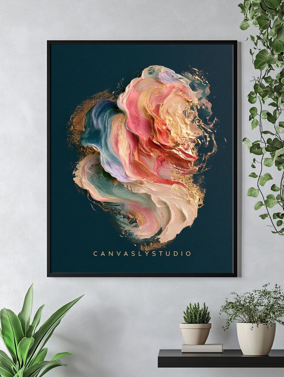 Abstract Pastel Swirl Poster. — room view 4