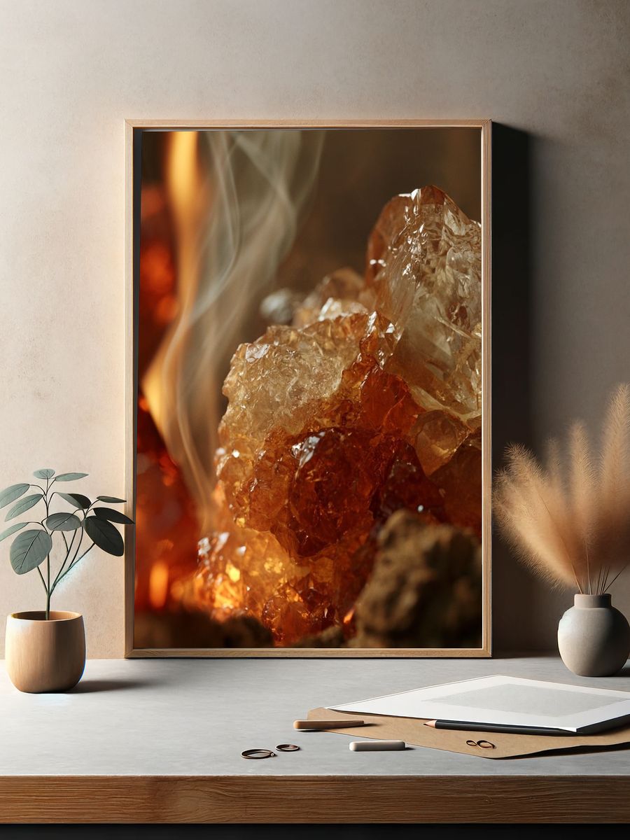 Amber Crystal Abstract Poster. — room view 2