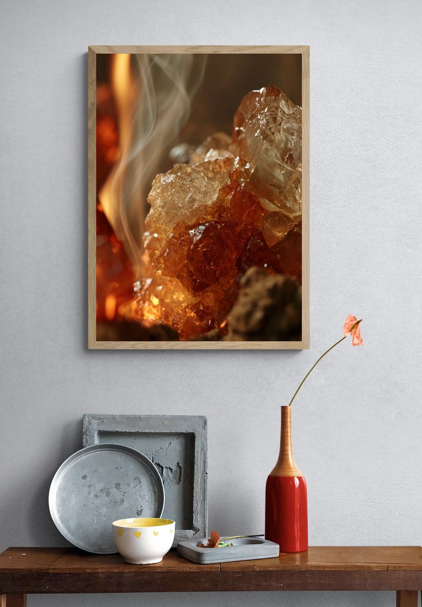 Amber Crystal Abstract Poster. — room view 3
