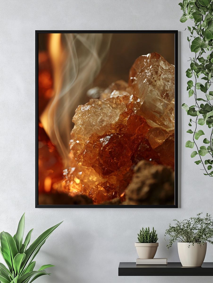 Amber Crystal Abstract Poster. — room view 4