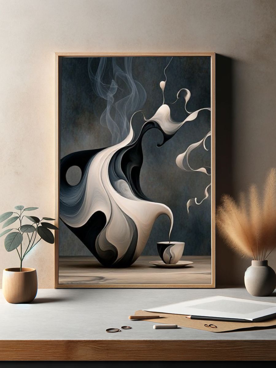 Smoke Abstract Sculpture Poster. — room view 2
