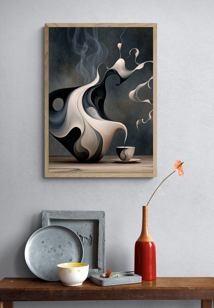 Smoke Abstract Sculpture Poster. — room view 3