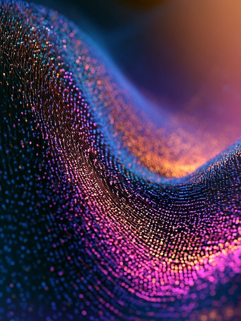 Neon Particle Wave Abstract Poster. poster detail