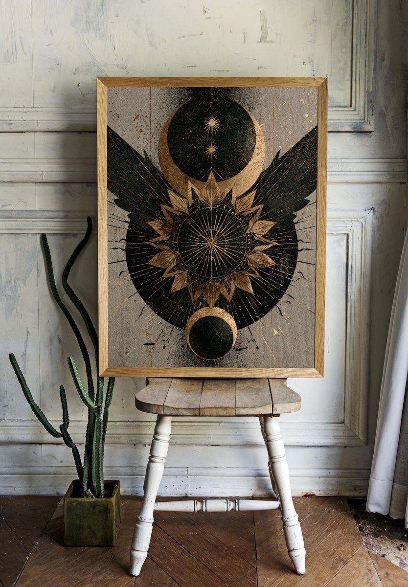 Celestial Wings Abstract Poster. — room view 1