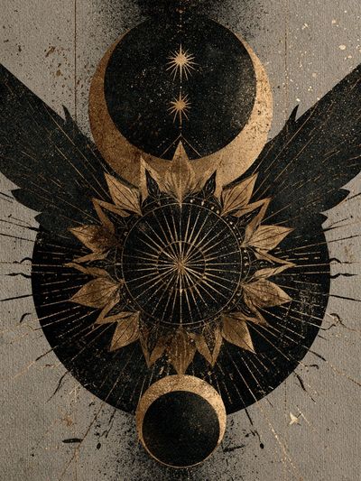 Celestial Wings Abstract Poster. poster print