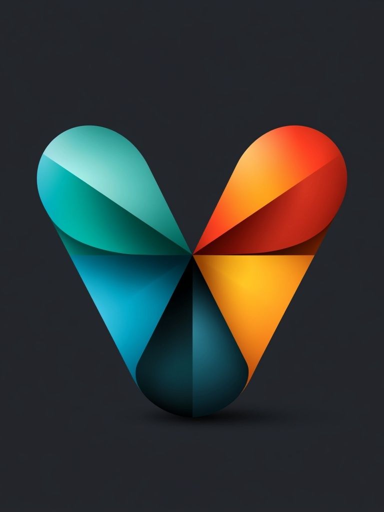 Geometric Ribbon Heart Poster. poster — abstract art