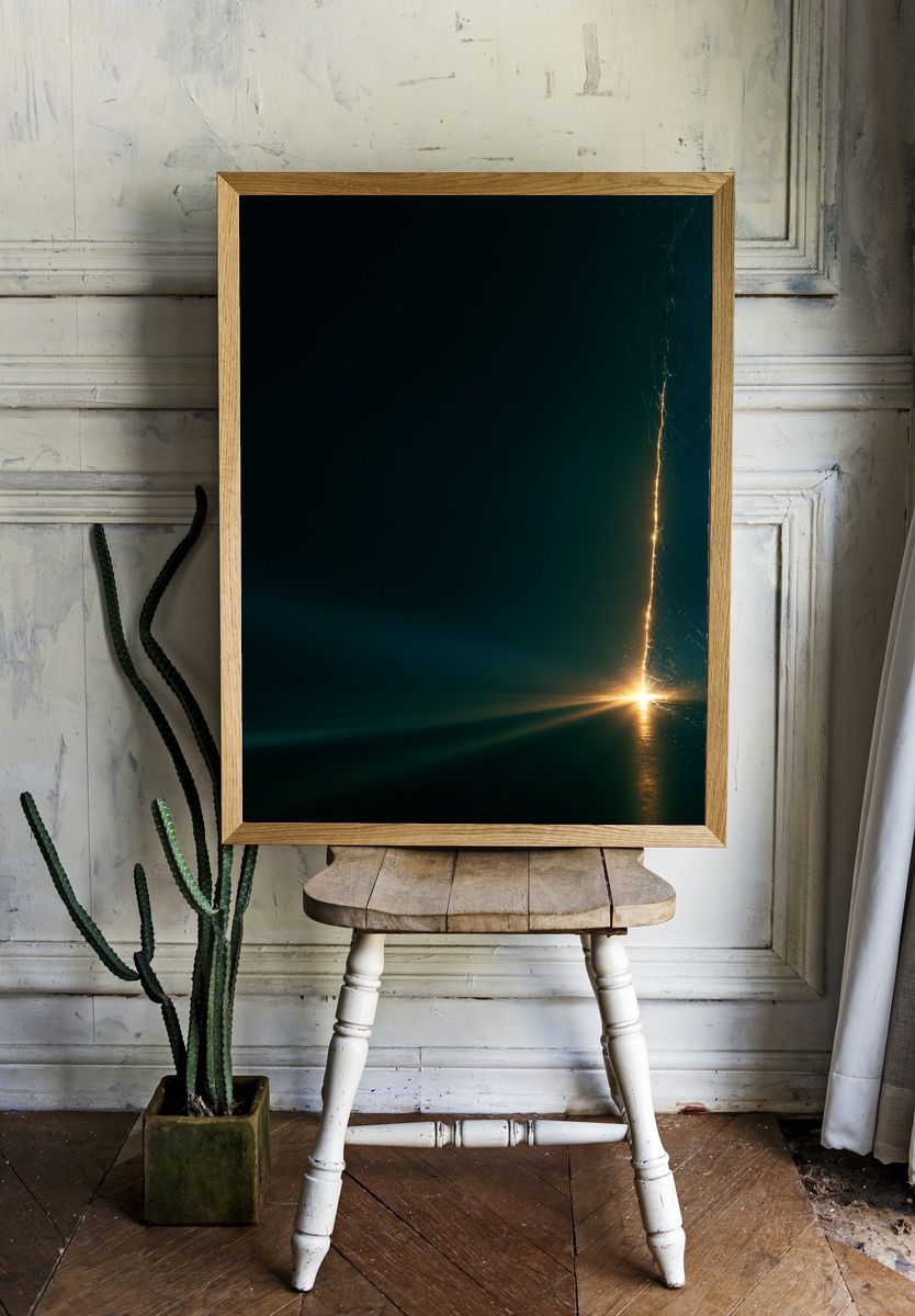 Golden Light Abstract Poster. — room view 1