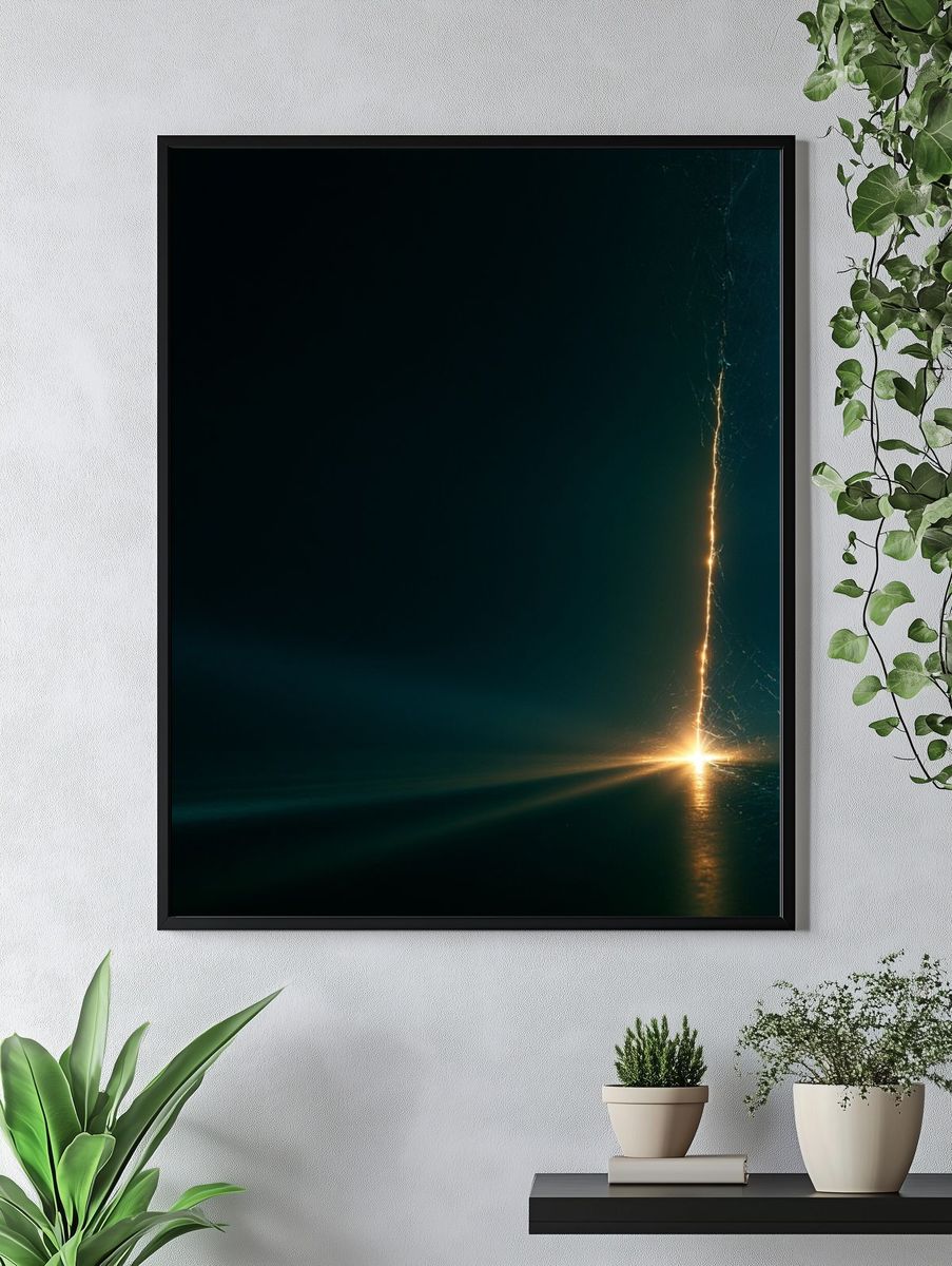 Golden Light Abstract Poster. — room view 4