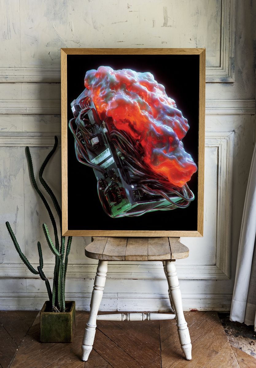 Cybernetic Core Abstract Poster room preview