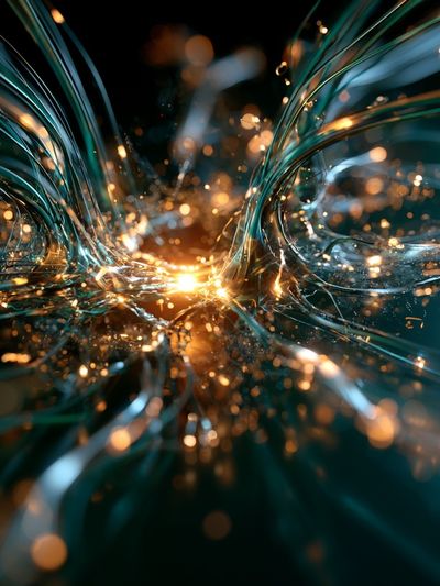 Electric Teal Glow Abstract Poster.