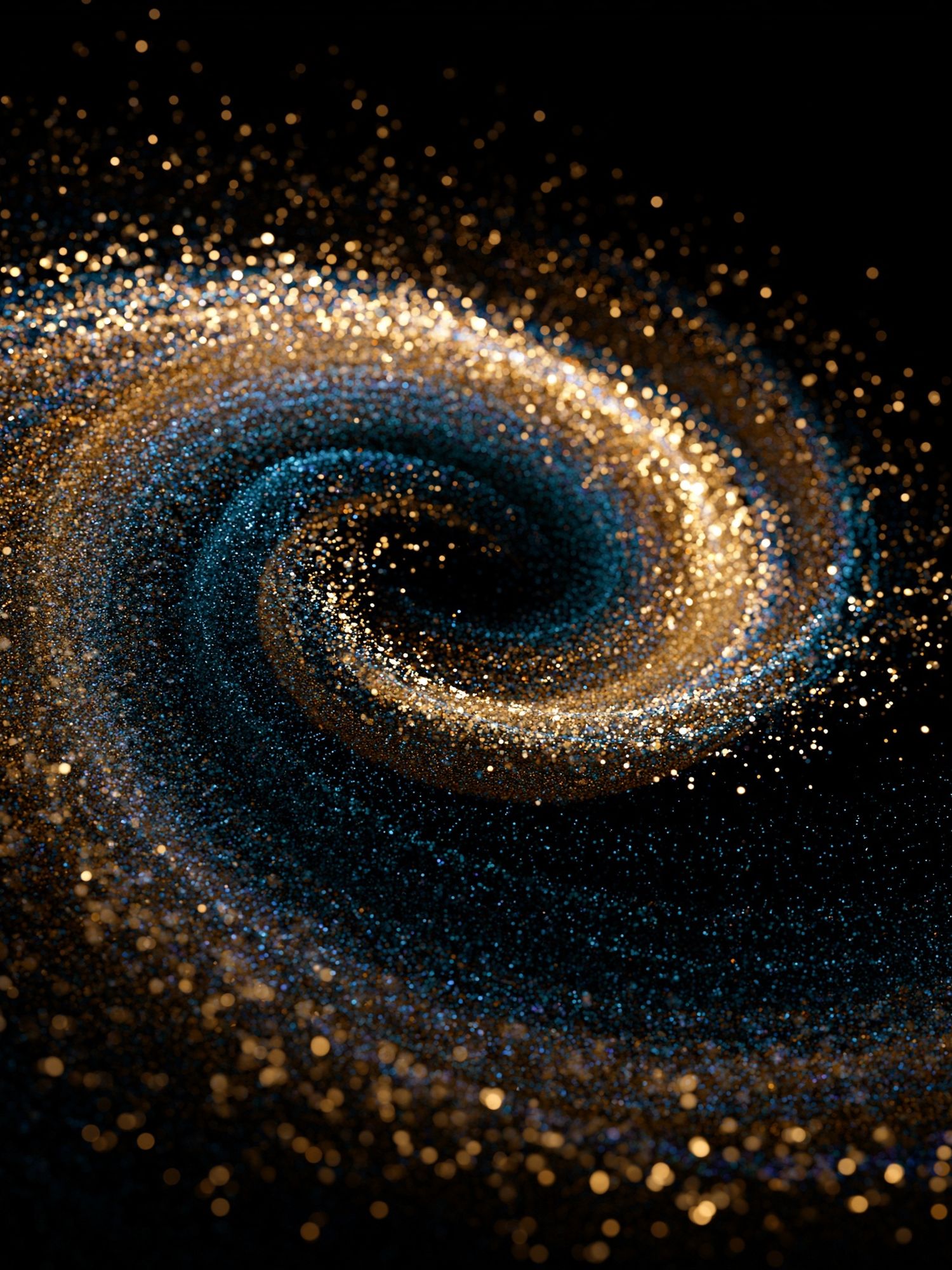 Golden Cosmic Spiral Abstract Poster. poster — abstract art
